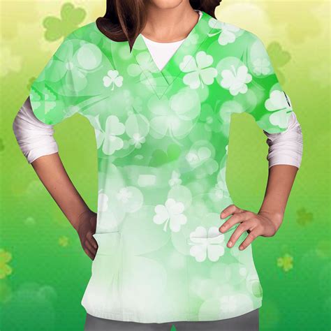 St patricks day scrub tops - This St Patricks Day Shamrock Nurse T-Shirt is a perfect nurse gift for a happy St Patricks Day in March! Browse our brand for more scrub top nurse St Pattys Day leprechaun outfit pj pajama apparel & decoration for nurse men & women; Lightweight, Classic fit, Double-needle sleeve and bottom hem